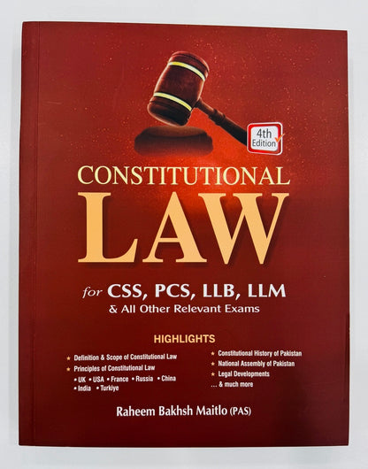 Constitutional Law For CSS, PCS, LLB , LLM & Other Exams